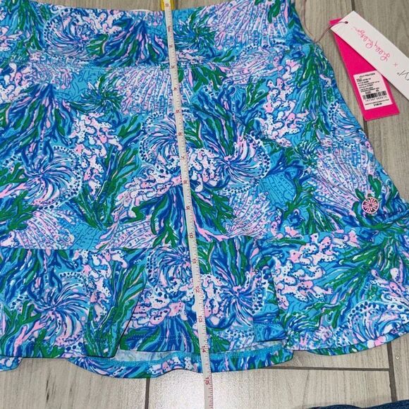 Lilly Pulitzer Zadora High‎ Rise Skort Las Olas Aqua Strong Current Sea XS - NWT - Picture 7 of 9